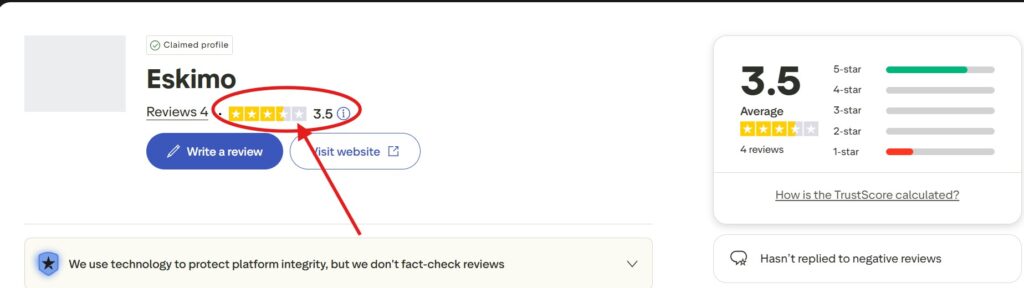 Eskimo eSIM Review From Trustpilot