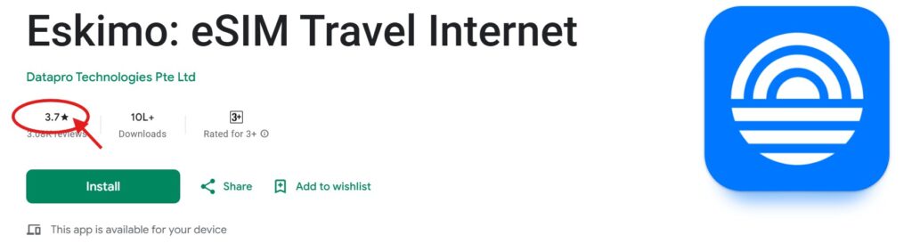 Eskimo eSIM Review on Google Play Store