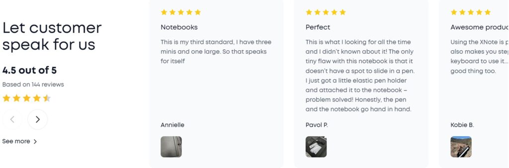 Xnote Real customer reviews