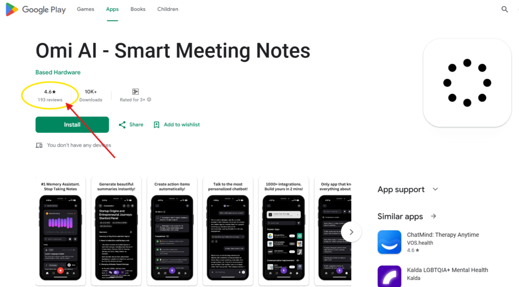 Omi AI App Review (Based on Google Play Data)