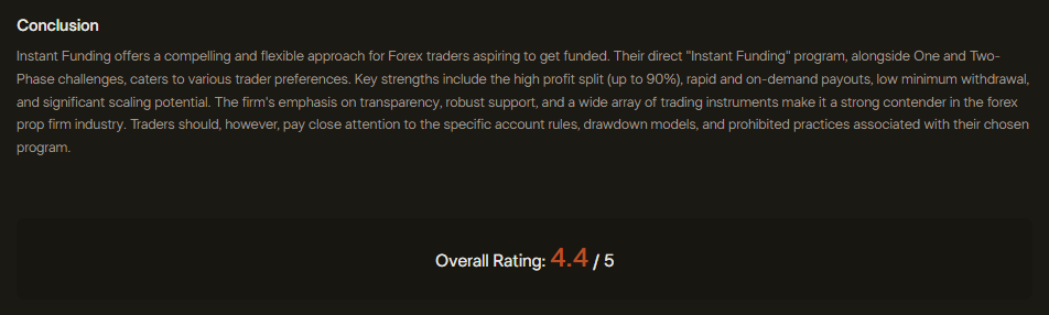 Instant Funding Lune Review