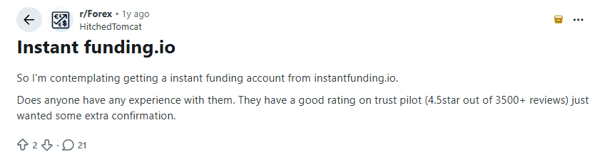 Instant Funding Reddit Review