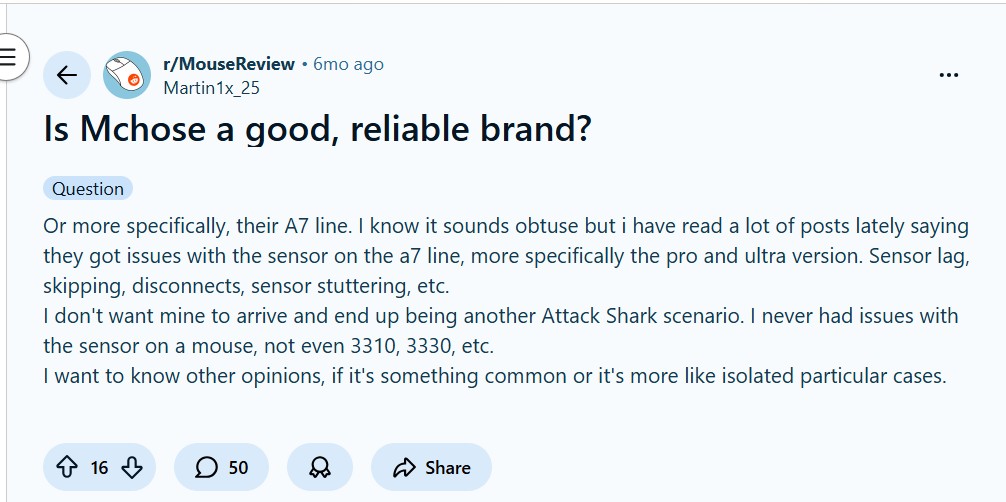 Mchose Review Reddit 2026