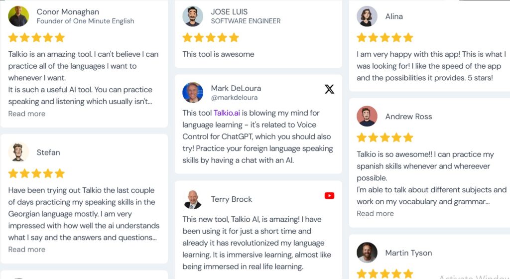 Talkio.ai User Reviews & Ratings: Real Feedback from Learners
