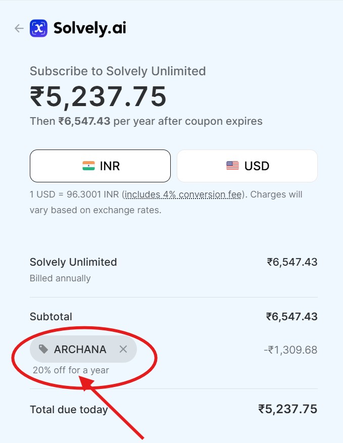 How to Use Solvely AI Promo Code (ARCHANA)