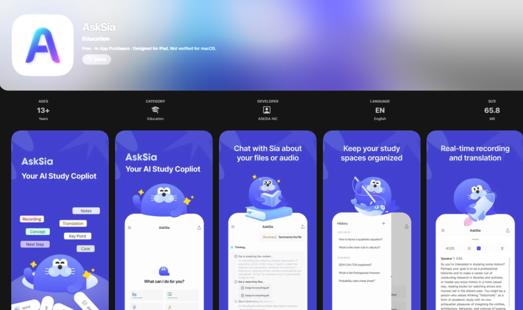 AskSia AI App Store Analysis (2026)
