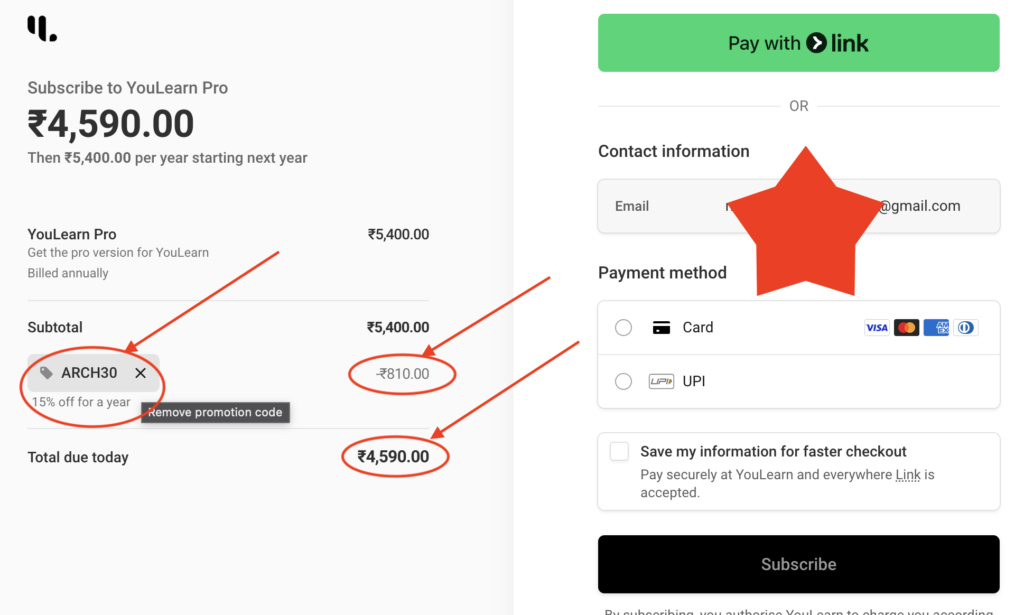 How to use YouLearn Promo Code "ARCH30" to Get 15% Off Subscription Plan (Step-by-Step Guide)