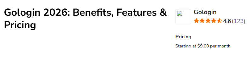 GoLogin Software Advice Reviews