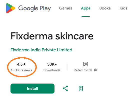Fixderma App Play Store Reviews