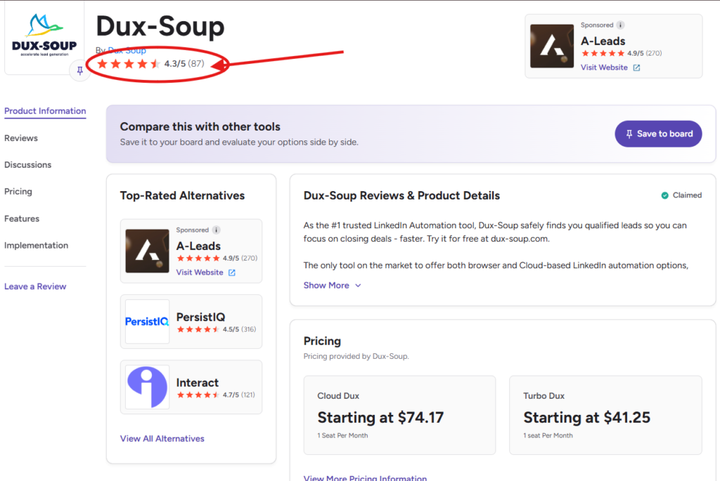 Dux-Soup Review (Based on G2 User Ratings & Feedback)