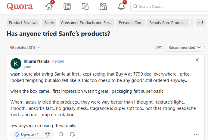 Sanfe Quora Discussion