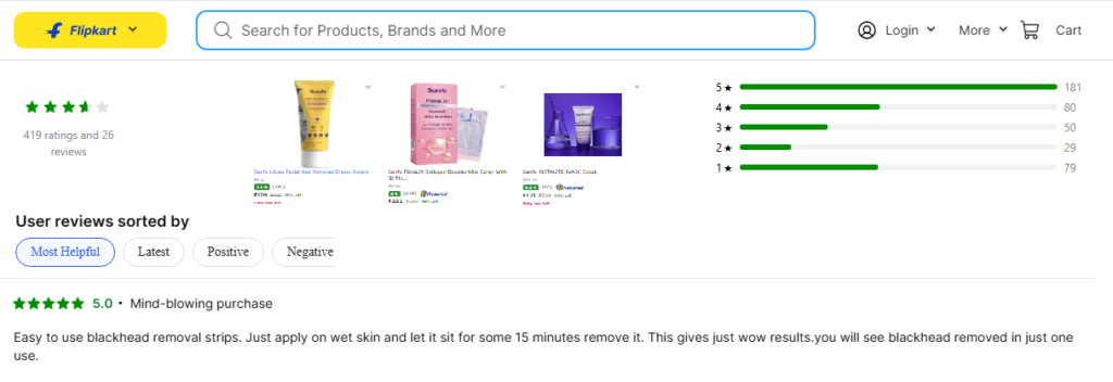 Sanfe Flipkart Rating