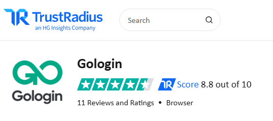 GoLogin TrustRadius Rating