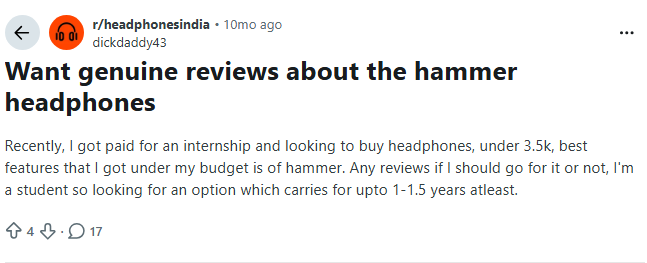 Hammer Headphones Reddit Reviews