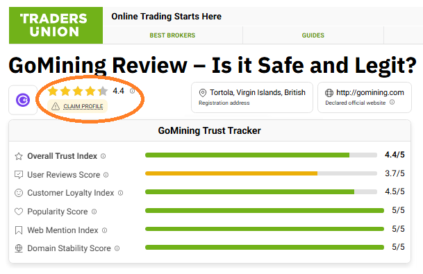 GoMining Traders Union Review
