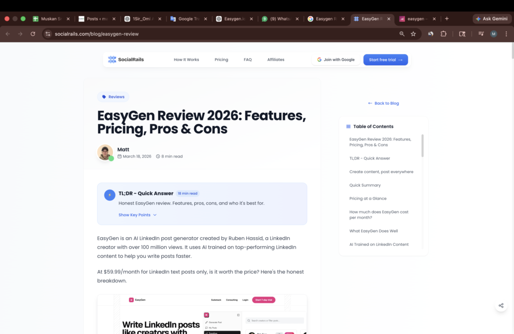 EasyGen SocialRails Review: Features, Pricing, Pros & Cons Breakdown