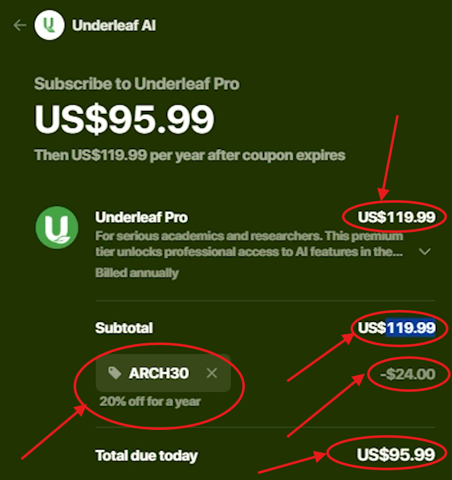 Underleaf Ai Promo Code : (ARCH30) Enjoy 20% Off On Subscription Plan