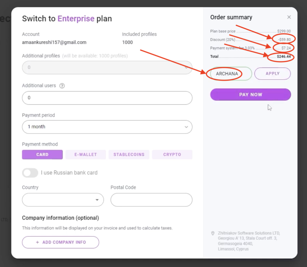 How to Use Dolphin Anty Promo Code "ARCHANA" to Get 20% Off (Step-by-Step Guide)