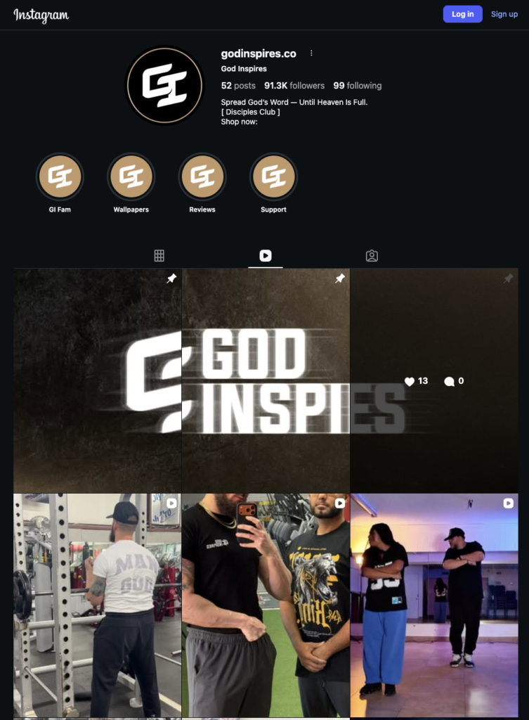 God Inspires Instagram Presence & Community Growth