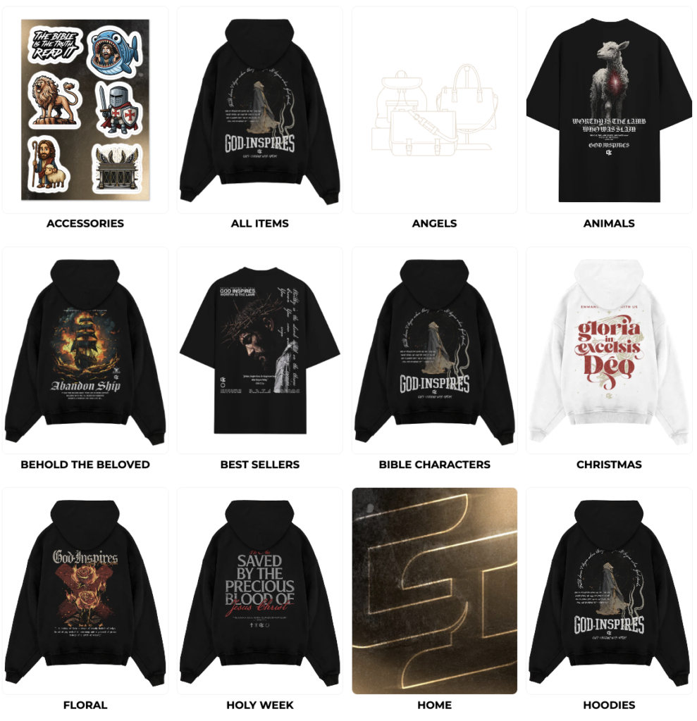 Product Categories Available on God Inspires Co