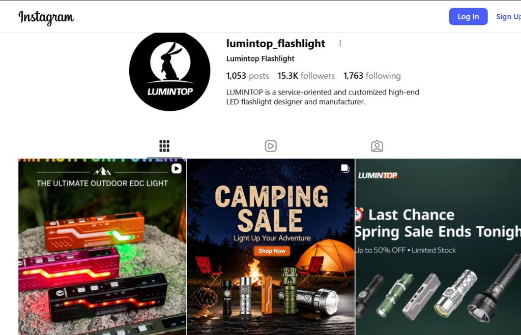 Lumintop’s Instagram Presence Shows Strong Engagement Among Flashlight Enthusiasts