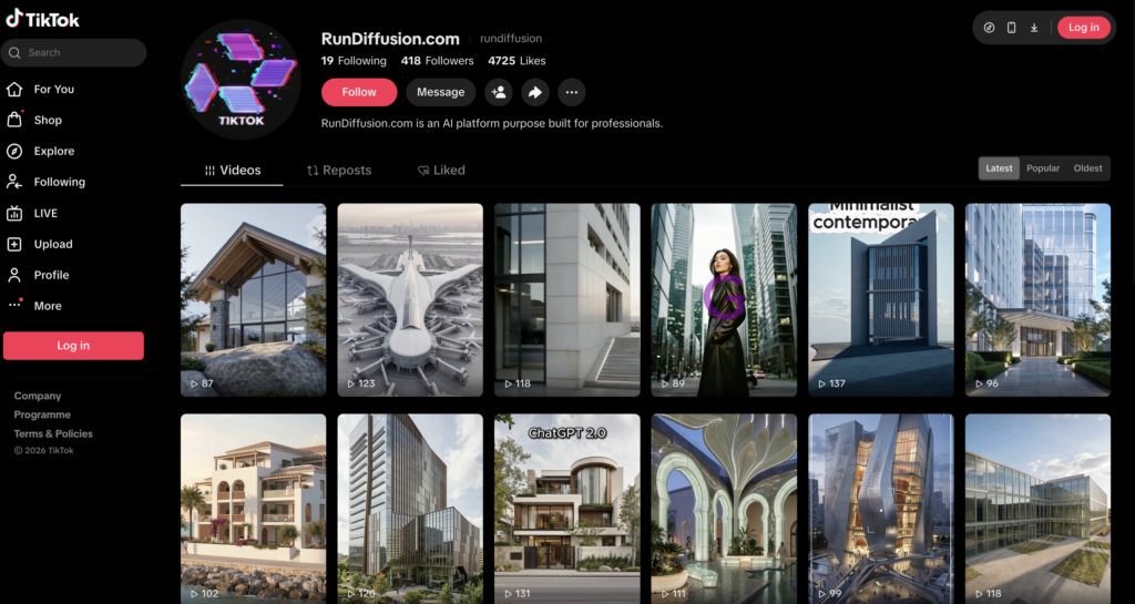 RunDiffusion’s TikTok Builds a Strong Presence for AI Architecture & Design Creators