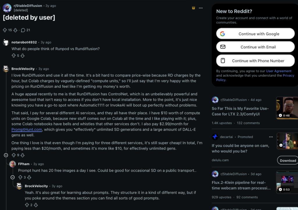 Reddit Users Appreciate RunDiffusion for Convenience & Powerful AI Tools