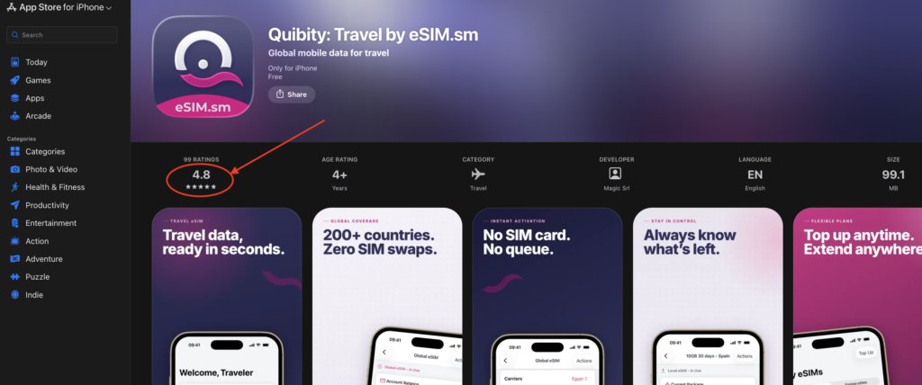 eSIM.sm App Store Ratings & iPhone Experience