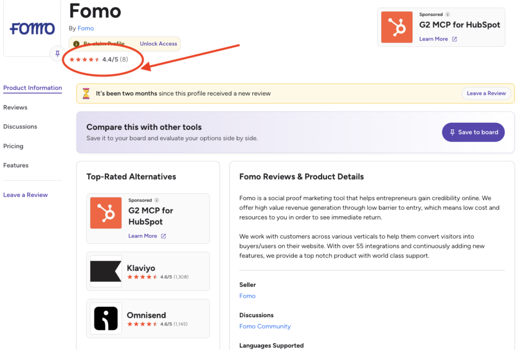 Fomo G2 Reviews & Product Reputation