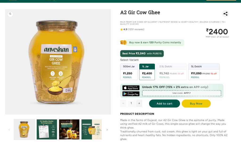 Detailed Review of A2 Gir Cow Bilona Ghee
